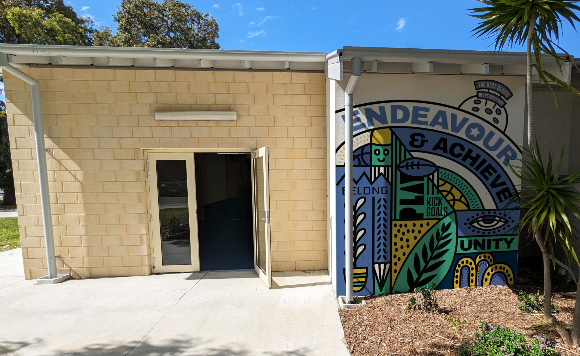 Illustration feature wall for schools